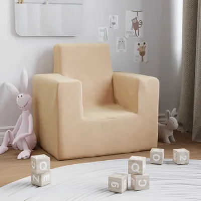 Produktbild von "2026 Promotion" Kindersofa Creme Weich Plüsch - Kindersofas CC20538
