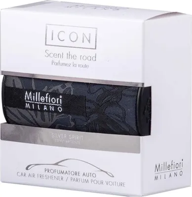 Zdjęcie produktu dla Millefiori Milano Icon Car Air Freshener Silver Spirit Textil Floral