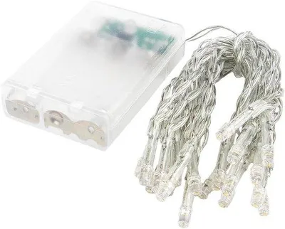 Image de Guirlande lumineuse LED blanche de 20 ampoules, 300 cm, avec minuterie