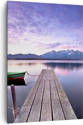 Produktbild von Bild auf Leinwand - Leinwandbild - Einteilig - See Berge Wasser - 70x100cm - Wand Bild - Wanddeko - Wandbilder - Leinwanddruck - Wanddekoration - Leinwand bilder - Wandbild - PA70x100-3671