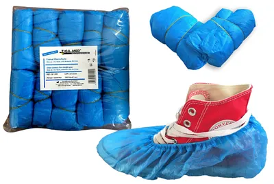 Einweg-Überschuhe CPE OP, 100 Stück, blau, bis Schuhgröße 48