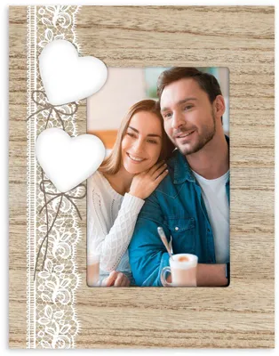 Immagine prodotto di ZEP Cornice in legno Dafne marrone 10x15 cm con decorazione a forma di cuore