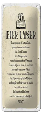 Produktbild von Blechschild 10x27 cm Bier Unser Gebet Dekoration