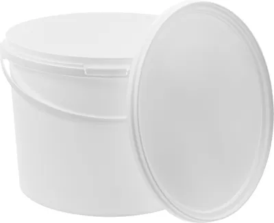 Produktbild von BenBow Eimer mit Deckel 10L x1 Weiß - lebensmittelecht, stabil, luftdicht, auslaufsicher, geruchsneutral - Plastikeimer mit Henkel - leer