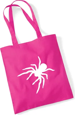 Produktbild von Huuraa Jutebeutel Spinne Silhouette 10 Liter Fuchsia Baumwolle Tasche Geschenkidee