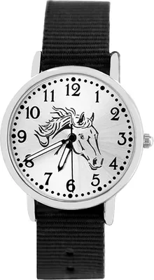 Produktbild von Armbanduhr Kinderuhr Pferde Mädchen Jungen Zeiger leuchten Geschenk schwarz 10407