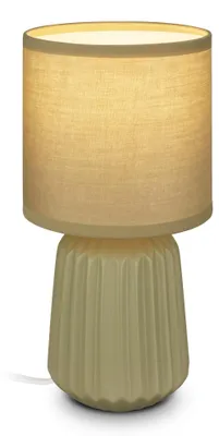 Obrázek produktu pro BRILONER – Noční lampička, keramický podstavec, kabelový spínač, zelená barva, rozměry 13x27 cm