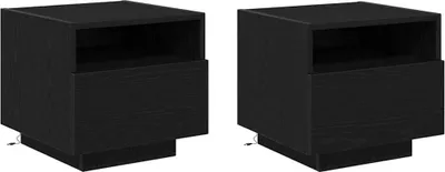 Immagine prodotto di Armadio da Notte con cassetto 2 pcs Rovere Nero 40 x 39 x 37 cm