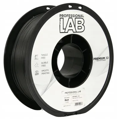 Obrázek produktu pro Filament PETG Matte Black (matná černá) Prof. Lab 1,75 mm, 1 kg pro 3D tisk