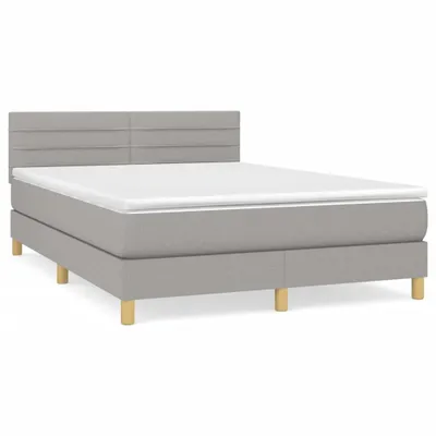 Produktbild von vidaXL Boxspringbett mit Matratze Hellgrau 140x200 cm Stoff