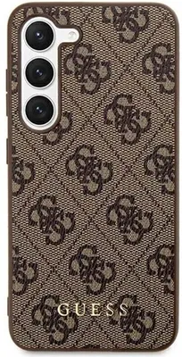 Produktbild von Guess 4G Metal Gold Logo Cover für Samsung Galaxy S24 Plus - braun