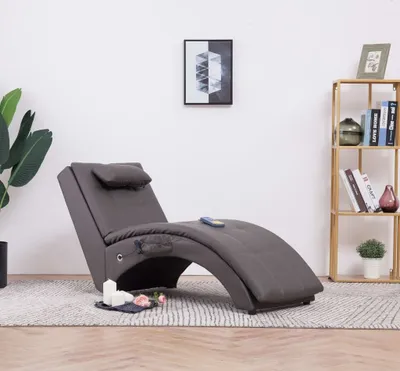 Immagine prodotto di Mobili Massage Chaise longue con cuscino in Pelle finta grigio DE85461