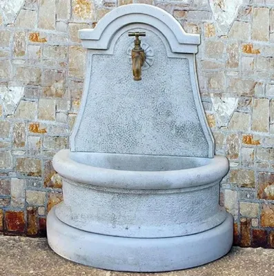 Produktbild von Casa Padrino Jugendstil Wandbrunnen Grau / Antik Messing H. 80 cm - Italy