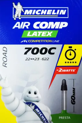 Produktbild von Michelin AirComp Latex Schlauch Rennrad 22-622 23-622 60mm Sclaverand Ventil