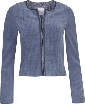 Produktbild von Strickjacke Naomi Trachtenjacke mit Zopfmuster und Hakenverschluss, marine, Größe 38