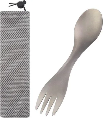 Productafbeelding van Draagbaar Titanium Reisbestek voor Kamperen en Outdoor Activiteiten
