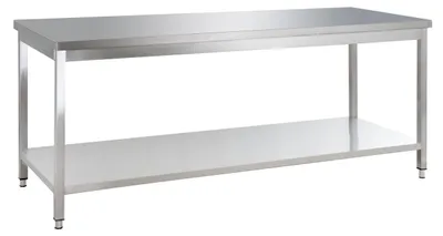 Produktbild von GastroHero Edelstahltisch Arbeitstisch 1600x600 mm mit Grundboden AISI 201 Gastro Tisch Edelstahl höhenverstellbar Küche