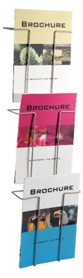 Produktbild von 3-fach-Prospekthalter DIN A4 Hochformat aus Metall Broschürenhalter zur Wandmontage