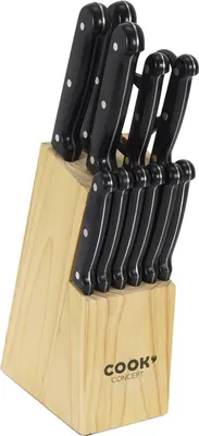 Image de HowHomely | Couteaux de cuisine - Set de couteaux - 13 x 8 x 34 cm - Set de 11 - Couteaux en acier inoxydable - avec ciseaux de cuisine