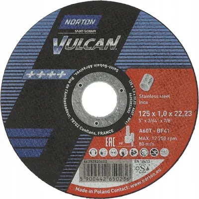 Produktbild von NORTON VULCAN INOX 125x1x22 mm Edelstahl- und Metalltrennscheibe