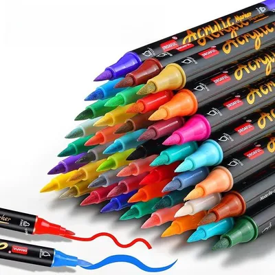 Imagen del producto de 72 rotuladores de pintura acrílica, doble punta, a base de agua, ideales para pintura rupestre, grafitis, etc