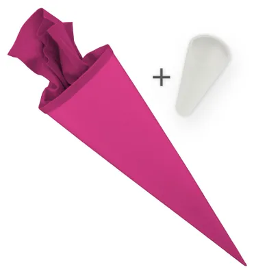 Produktbild von itenga Set Pink Bastelschultüte Rohling 70 cm rund + Schultüten Spitzenschutz