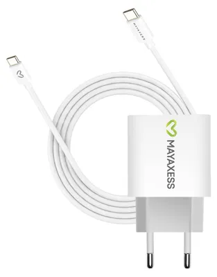 Produktbild von Mayaxess, 20W Netzteil für Pixel 9a + USB-C Kabel 1m, Weiß