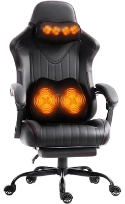 Obrázek produktu pro Herní židle, ergonomická židle, herní křeslo s podnožkou, nosnost 150 kg, herní židle s nastavitelnými podloketníky, černá barva