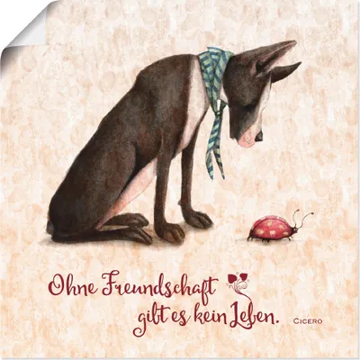 Produktbild von ARTland Poster Lebensweisheit Freundschaft Größe: 50x50 cm