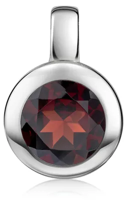 Produktbild von MATERIA by Matthias Wagner Granat Anhänger Edelstein Silber 925 rot rund facettiert KA-140-Granat