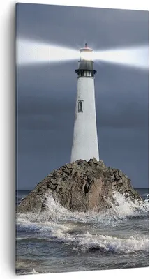 Produktbild von Bild auf Leinwand - Leinwandbild - Leuchtturm Meer - 55x100cm - Wand Bild - Wanddeko - Wandbilder - Leinwanddruck - Bilder - Kunstdruck - Wanddekoration - Leinwand bilder - Wandkunst - PA55x100-3550