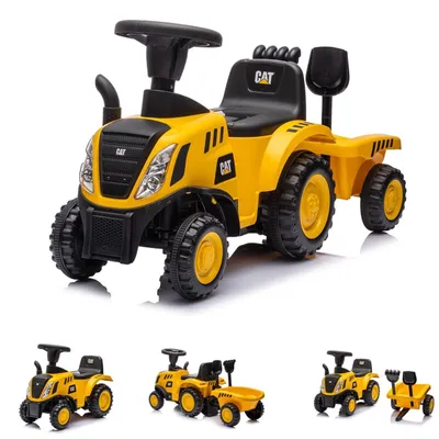 Zdjęcie produktu dla Chipolino Pojazd jezdny CAT, traktor: muzyka, miejsce do przechowywania, przyczepka, łopata, grabie