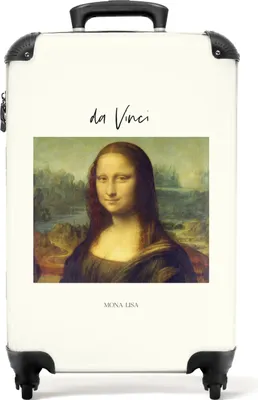 Produktbild von NoBoringSuitcases.com® Koffer Handgepäck Trolley Rollkoffer Kleine Reisekoffer mit 4 Rollen - Kunst - Mona Lisa - Leonardao da Vinci - Alte Meister - Cabin Size < 55x40x23 cm & 55x40x20 cm - Fotokoffer - Kabinenkoffer - BoardgepäckHandgepäck Koffer 55x35x20 cm, 36L,