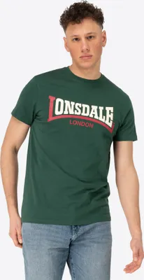 Image de T-shirt homme coupe régulière TWO TONE Bottle Green/Red/Ecru XL Lonsdale