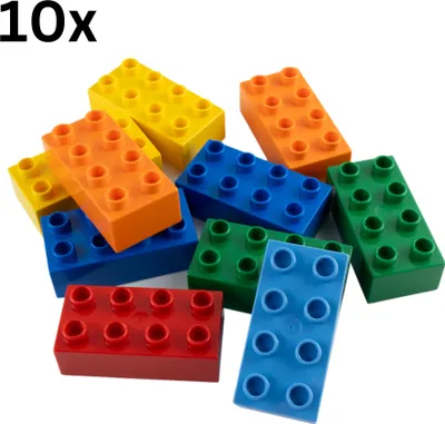 Produktbild von LEGO® DUPLO® 2x4 Steine Bausteine Grundbausteine Bunt Gemischt - 3011 NEU! Menge 10x