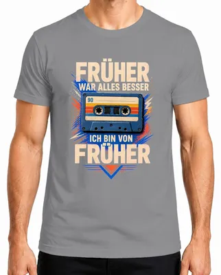 Imagen del producto de "Antes todo era mejor". Camiseta sarcástica para hombre, color gris, talla 3XL