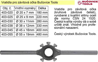 Zdjęcie produktu dla Trzpień do oczek gwintowanych 55x19 mm Bučovice Tools