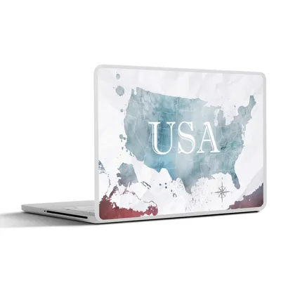 Produktbild von MuchoWow® Laptop Aufkleber Sticker Cover Weltkarte - Vereinigte Staaten - Ölfarbe 30x21 cm - Sticker für Laptop - Selbstklebend