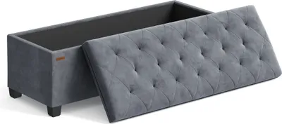Produktbild von SONGMICS Sitzhocker mit Stauraum, Sitzbank mit Beinen, 40 x 110 x 40 cm Fußbank, Aufbewahrungsbox, bis 300 kg belastbar