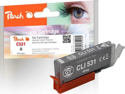 Image de Cartouche compatible pour imprimante Canon CLI-531, couleur grise (gris)
