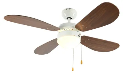 Immagine prodotto di Ventilatore da soffitto Classic Bianco / Noce 105 cm con luce e catenelle