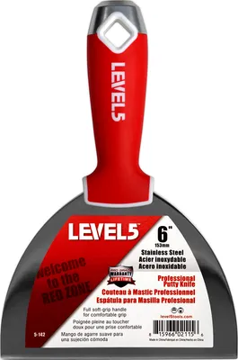 Produktbild von LEVEL5 Profi Spachtel aus Edelstahl 6"/152mm weicher Griff für Trockenbau 5-142