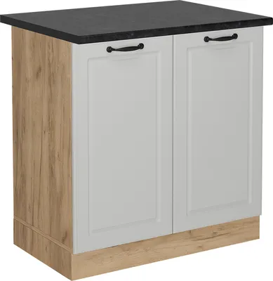Image de Meuble bas sous-évier Vicco R-Line Blanc campagne 80cm , PT Anthracite, Model 53910