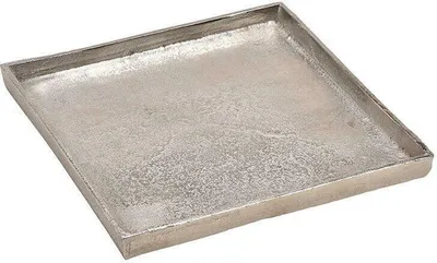 Produktbild von Tablett Dekoteller silber Metall massiv Tischdeko Schale Dekoschale Dekotablett(Modell 2: 25 x 25 cm)