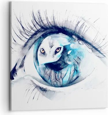 Produktbild von Bild auf Leinwand - Leinwandbild - Wildnis fantasie Augapfel illustration - 70x70cm - Wand Bild - Wanddeko - Leinwanddruck - Bilder - Kunstdruck - Leinwand bilder - Wandkunst - AC70x70-3098