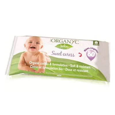 Produktbild von ORGANYC Bio-Baumwoll-Feuchttücher für Kinder und Babys 60 Stk.