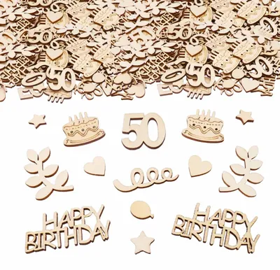 Holz-Konfetti Happy Birthday, 100 Stück, Tischdeko, Geburtstag
