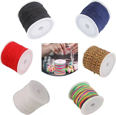 Produktbild von 6 Rollen Gummiband für Armbänder Schnur Hand Gewebte Seil Armband Elastische Schnur Geflochtene Armbänder Lederschnur Armbänder Geflochtene Faden Lanyard Halskette Schmuck Perlen