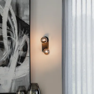 Produktbild von QAZQA - Landhaus I Vintage Spot I Spotlight I Deckenspot I Deckenstrahler I Strahler I Lampe I Leuchte schwarz mit Rauchglas 2-flammig-Licht verstellbar - Athen I Wohnzimmer I Schlafzimmer - Länglich
