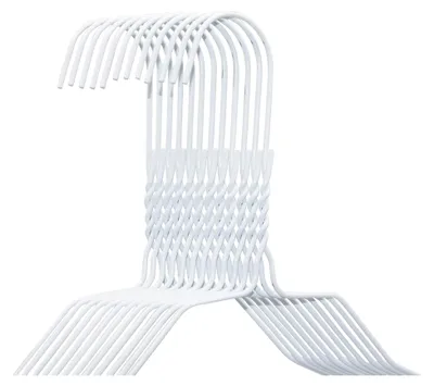 Produktbild von Metallkleiderbügel 50 Stück Weiß Set Drahtbügel Hosenbügel Platzsparend 40 cm